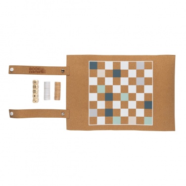 Logotrade liikelahja mainoslahja kuva: Britton taitettava backgammon -ja tammipelisetti korkista