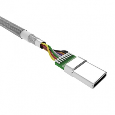 Logotrade mainostuotet kuva: Nailoninen tiedonsiirtokaapeli LK30 Type - C Quick Charge 3.0