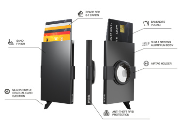 Logotrade liikelahja tuotekuva: RFID-luottokorttikotelo, jossa on pidike AirTagille 2163108