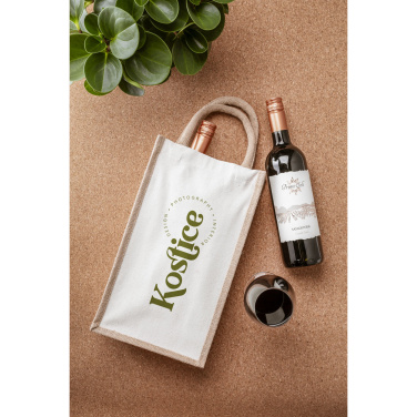 Logo trade liikelahjat mainoslahjat kuva: Juuttikangas Double Wine Bag