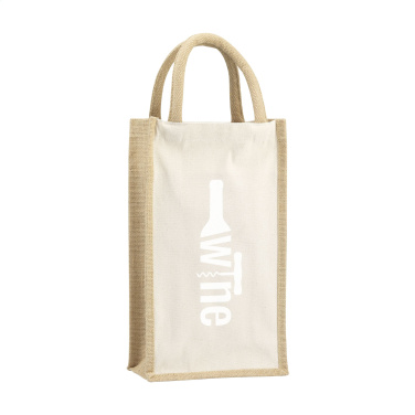Logo trade liikelahja mainoslahja tuotekuva: Juuttikangas Double Wine Bag