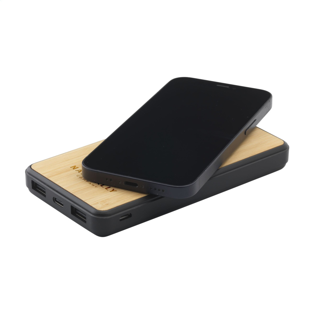 Logo trade mainostuotet tuotekuva: Boru Bamboo RCS kierrätetty ABS Powerbank langaton laturi