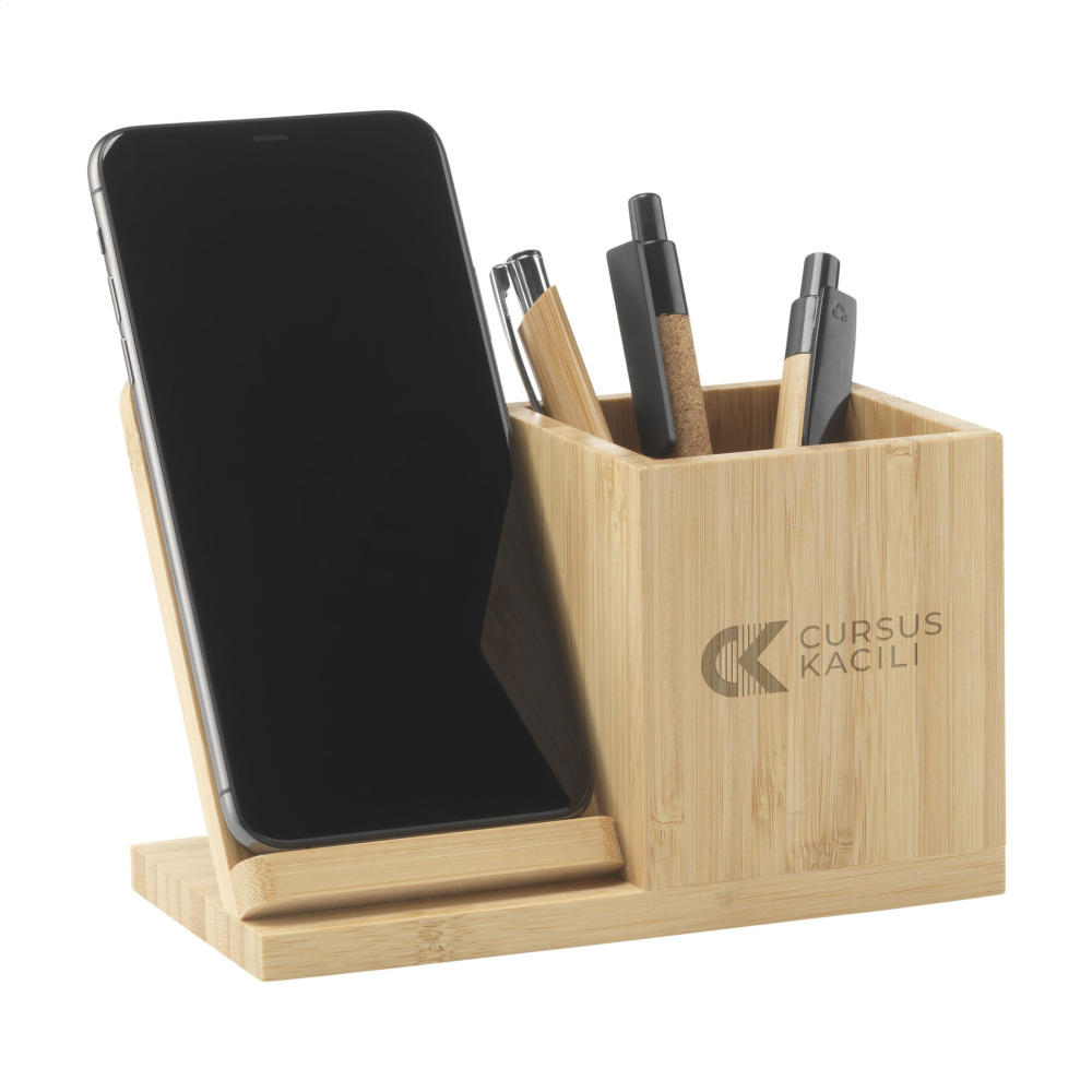 Logotrade mainoslahjat ja liikelahjat tuotekuva: Bamboo Boss 15W laturi/kynäpidike