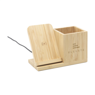 Logotrade liikelahjat mainoslahjat tuotekuva: Bamboo Boss 15W laturi/kynäpidike