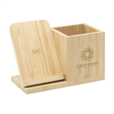 Logo trade mainoslahjat tuotekuva: Bamboo Boss 15W laturi/kynäpidike