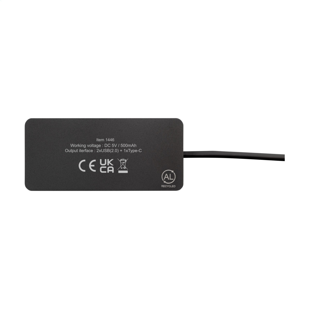 Logotrade liikelahja tuotekuva: Tecco GRS Kierrätetty Alu USB Hub