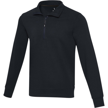 Logo trade mainoslahja kuva: Tin unisex Aware™-kierrätetty neljännesvetoketjullinen svetari