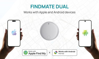 Logo trade mainostuotet tuotekuva: Findmate Dual RCS -esinepaikannin, kierrätysmuovia, IPX5