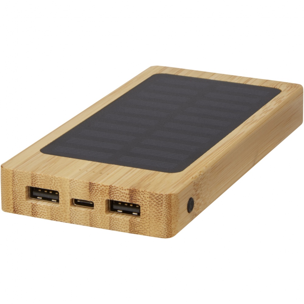 Logotrade ziemassvētku dāvanas foto: Alata 8000 mAh bambusa saules enerģijas banka
