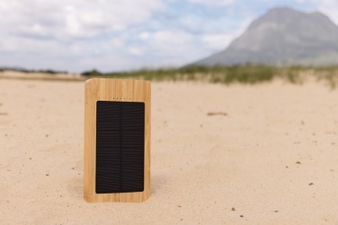 Logotrade korporatīvās dāvanas foto: Sunwick 10 000 mAh bambusa saules enerģijas banka