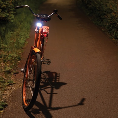 Logotrade logo dāvanas foto: Lumino RCS otrreizēji pārstrādāta plastmasas USB atkārtoti uzlādējams velosipēda lukturu komplekts