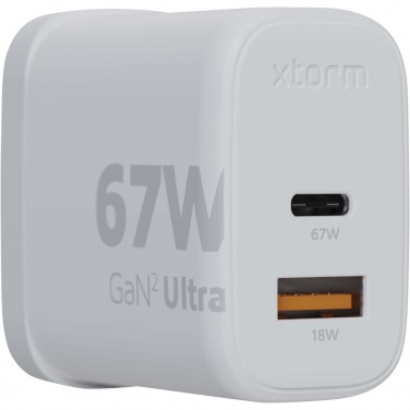 Логотрейд pекламные cувениры картинка: Xtorm XEC067G GaN² Ultra сетевое зарядное устройство мощностью 67 Вт, вилка стандарта Великобритании