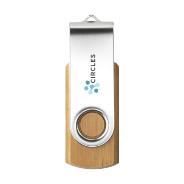 Лого трейд pекламные продукты фото: USB Twist Bamboo со склада 32 ГБ