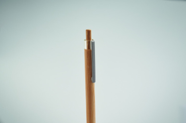 Лого трейд pекламные cувениры фото: Push button bamboo pen