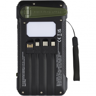 Logotrade presentreklam bild: Soldy 10 000 mAh powerbank med soldynamo av RCS-återvunnen plast