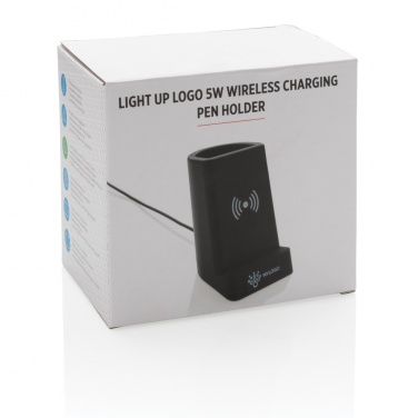 Logotrade reklamprodukter bild: Light up logga pennhållare med 5W trådlös laddare
