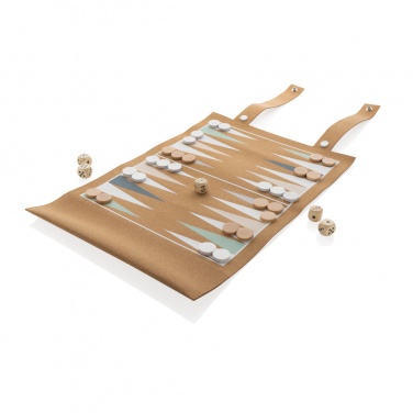 Logotrade profilprodukter bild: Britton kork hopvikbart backgammon och dam-spel