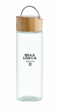 Logotrade presentreklam bild: Glasflaska med bambulock 500ml