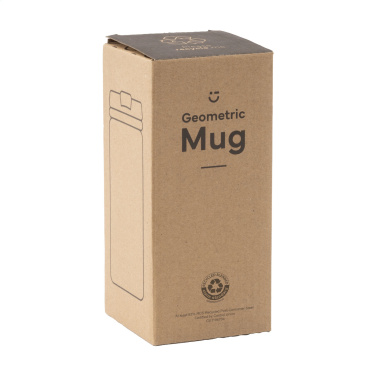 Logotrade presentreklam bild: Geometrisk mugg RCS återvunnet stål 280 ml termokopp