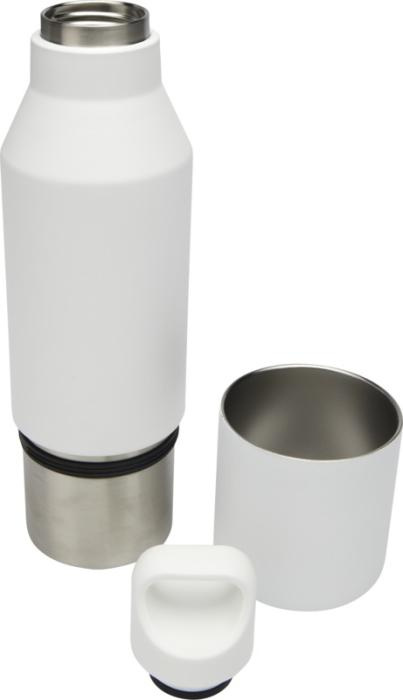 Logotrade reklamprodukter bild: Odessy 600 ml RCS-certifierad isolerad flaska av återvunnet rostfritt stål med 300 ml mugg