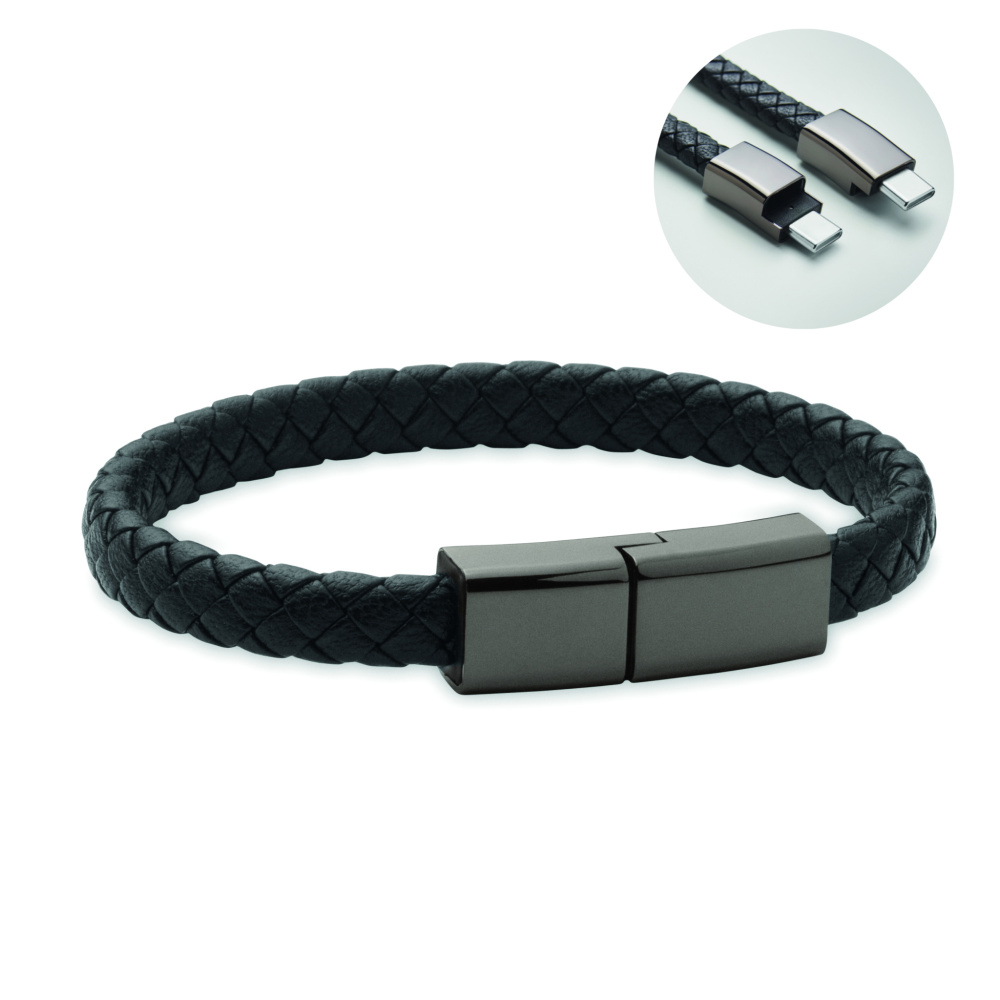 Logotrade profilprodukter bild: Flätad armband/kabel typ-C