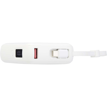 Logotrade profilprodukter bild: Acrux 10 000 mAh 35 W powerbank för surfplattor med inbyggd Type-C-kabel – tillverkad av återvunnen plast