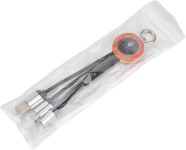 Logotrade kampanjprodukter bild: 4-i-1-kabel med upplyst logotyp i trähölje